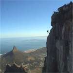 Abseiling down Table Mountain