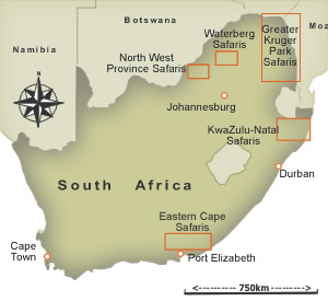 Map of South African Game Reserves
