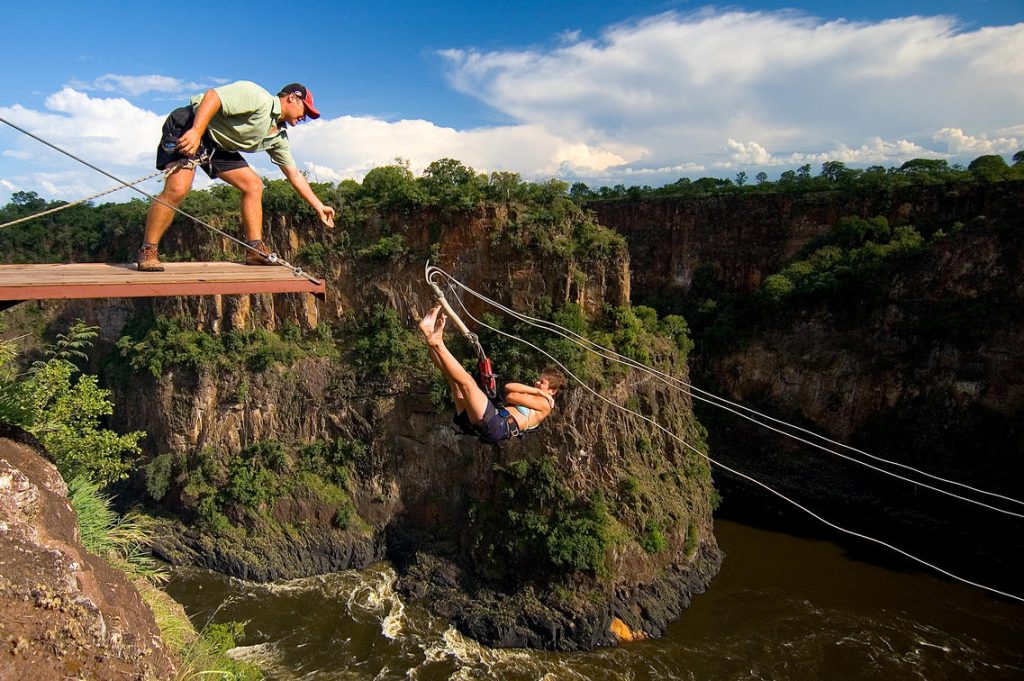 The gorge swing at Victoria Falls