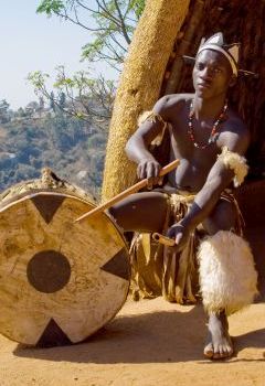 Traditional Zulu drummer.