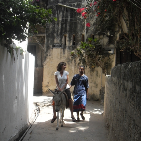 Exploring Lamu Town on a donkey