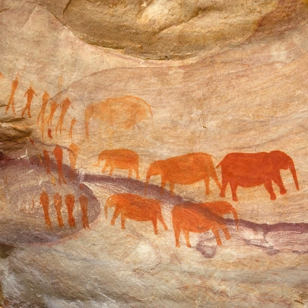 Ancient Bushman rock art dating back thousands of years