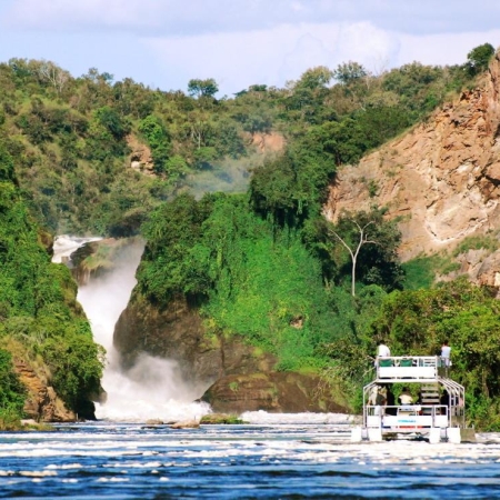 Boat trip to the base of the Murchison Falls from Bakers Lodge