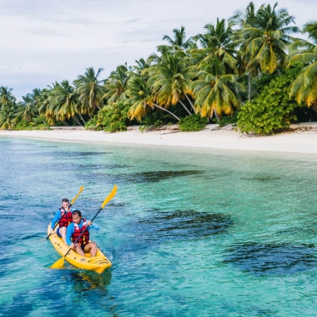 Kayaking off Desroches Island