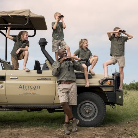 Kids on Safari at Somalisa Acacia Camp in Hwange