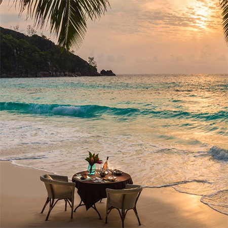 Enjoy a romantic dinner on the beach