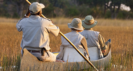 Exploring the Okavango Delta by canoe