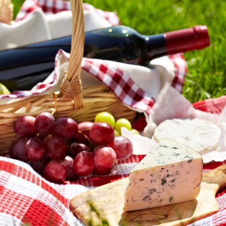 Picnic with wine.