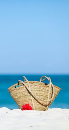 Bag on the beach.