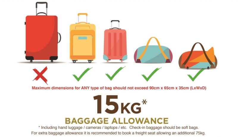 safari extra baggage charges